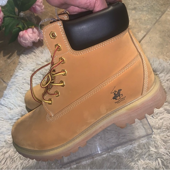Beverly Hills US. POLO Men’s boots size 12 NWT LACE UP Wheat - Picture 6 of 9